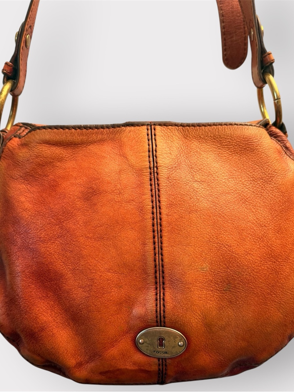 Vintage Reissue Fossil Leather Saddle Shoulder/crossbody Bag - Picture 4 of 16